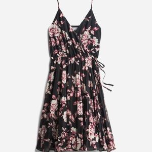 Ali & Jay Jasmine Pleated Faux Wrap Dress pink floral spaghetti strap pleated